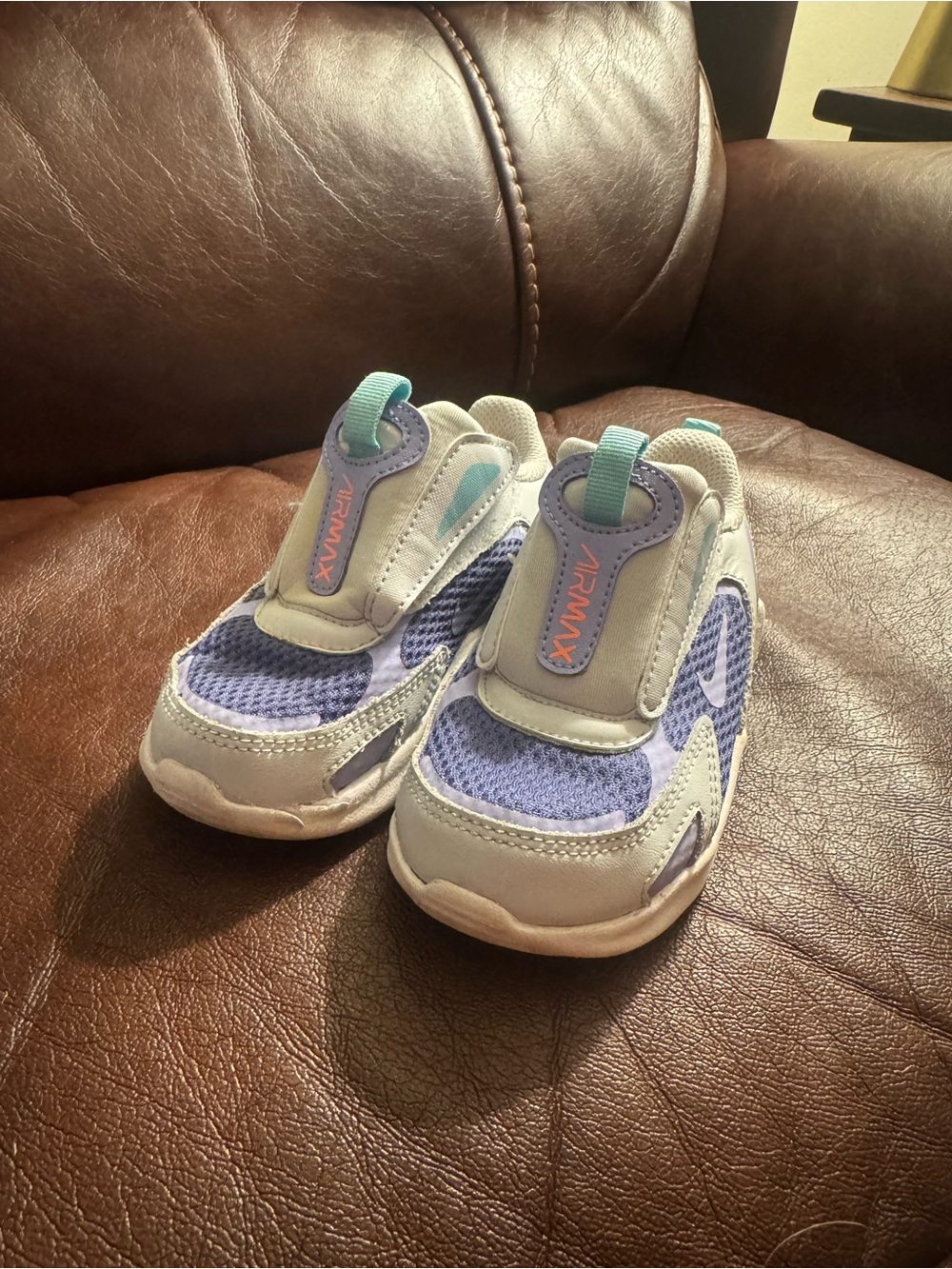 Nike Air Kids Slip-On Sneakers in Light Purple, Gray and Teal Accents